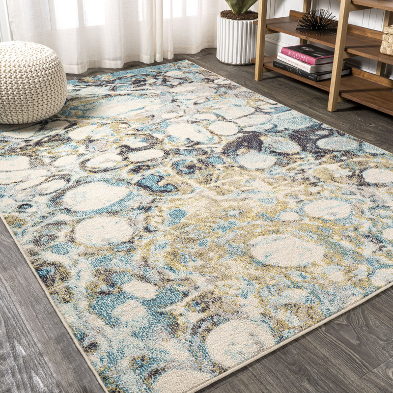 Tapis bleu / beige Dessens, Rectangle 4pi x 6 pi