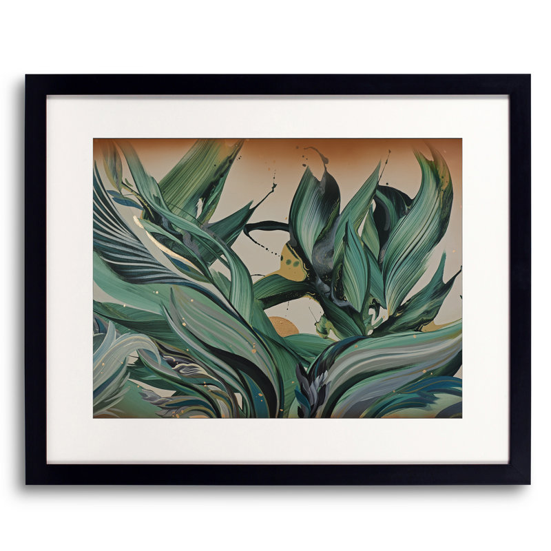 Dancing in the Sun par Novi Lim, H 25,2 po x l 31,2 po, Papier avec cadre noir