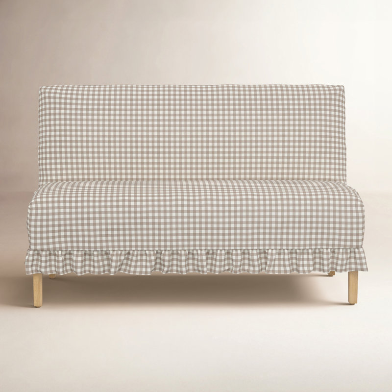 Maggie Slipcover Dining Banquette, Classic Gingham Tan
