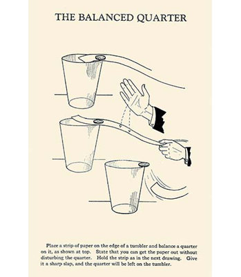 « the balanced quarter » par harry houdini, impression