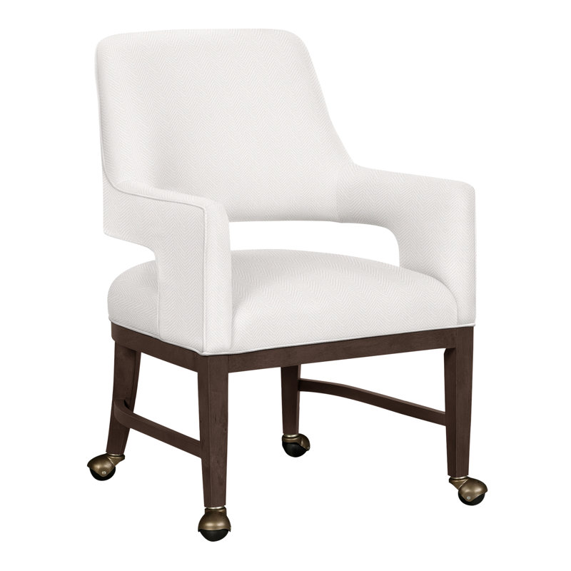 Josie Grande Upholstered Arm Chair, Perigold Posh Snow, Hazelnut