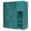 Lit escamotable simple mural rotatif avec bibliothèque, armoire supérieure, bureau extensible et rangement latéral pour un usage domestique polyvalent-1306545460