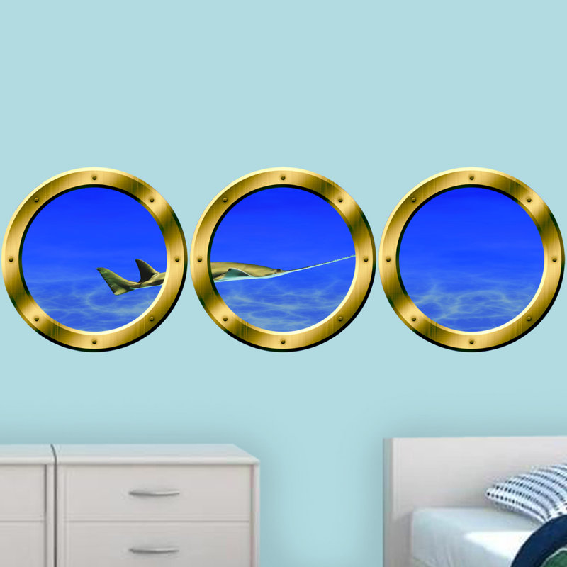 Wall Decal, 14" H x 14" W x 0.01" D, Gold