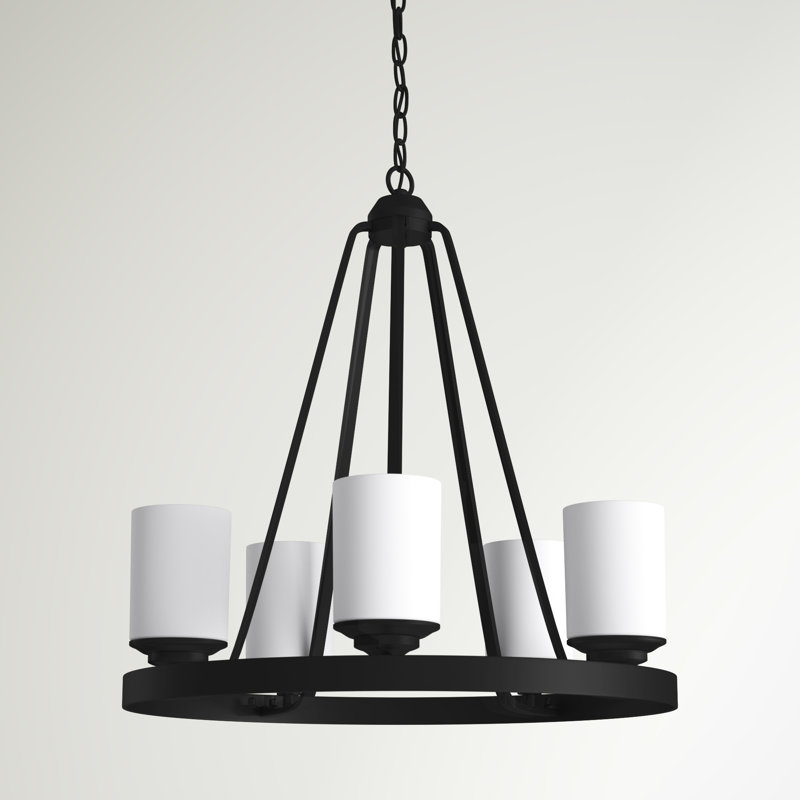 Lustre à cinq lumières Kemal de Génération Éclairage , Nuit noire, Pas Energy Star, Non