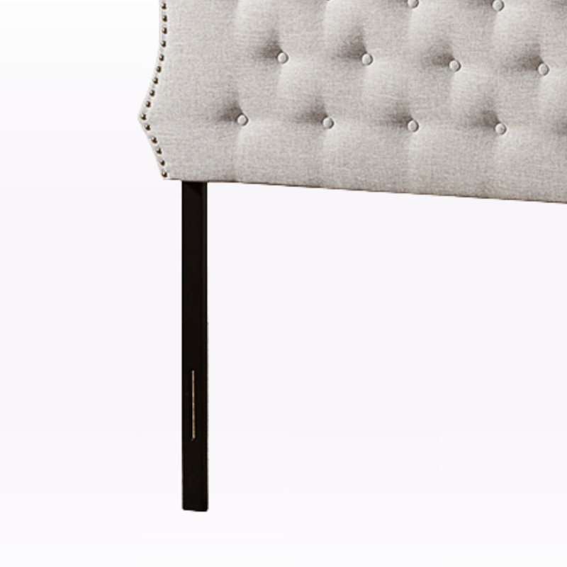 Amey Upholstered Headboard has a traditional portman style, 55.29'' H X 2.56'' D, Grayish Beige, Twin