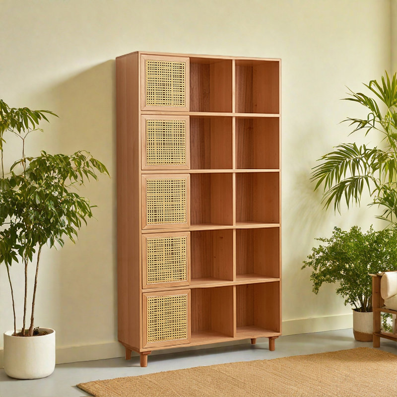 Bibliothèque pratique et élégante, Brun, (5 tablettes) H 73,1 po x l 39,4 po x P 12,5 po
