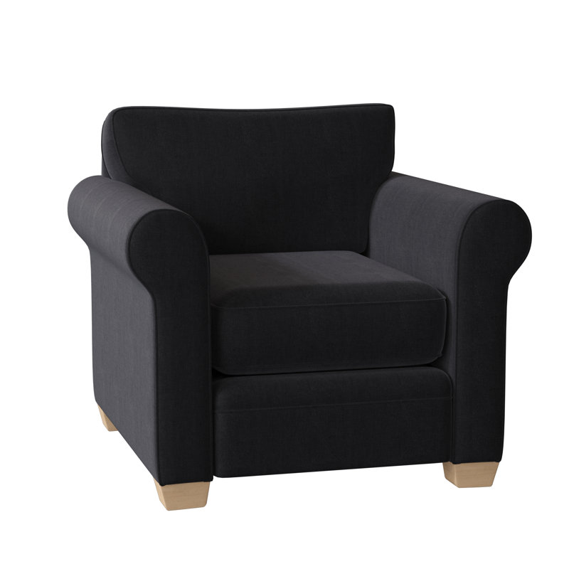 Fauteuil Quaker, Espresso, Bleu marine Entice
