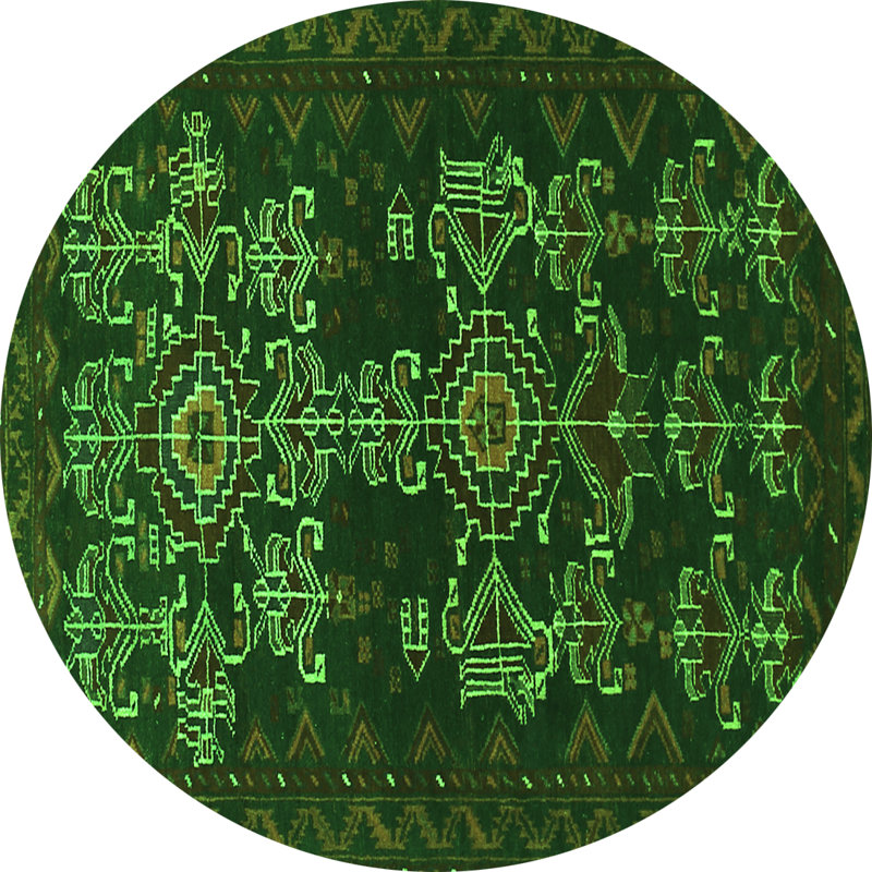 Washable Moroccan Indoor Rug, Round 5'