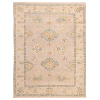 Modern Oushak Beige Rug 8'0" x 10'2"