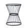 Powder-Coated Iron Side Table with Hourglass Shape & Open Cage Design