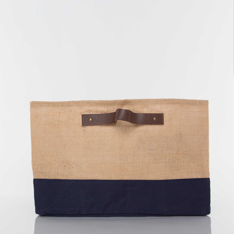 Bac en tissu pour baignoire, Kaki / bordure bleu marine