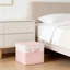Bacs de rangement empilables avec couvercles - Paquet de 8 paniers de rangement en tissu pour tablettes, organisation à la maison pour vêtements, jouets, couvertures et literie-1531854098