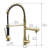 Pull Down Kitchen Faucet, Stainless Steel, Single Handle, Brushed Gold, Look Faucet With , Stream And Spray Options