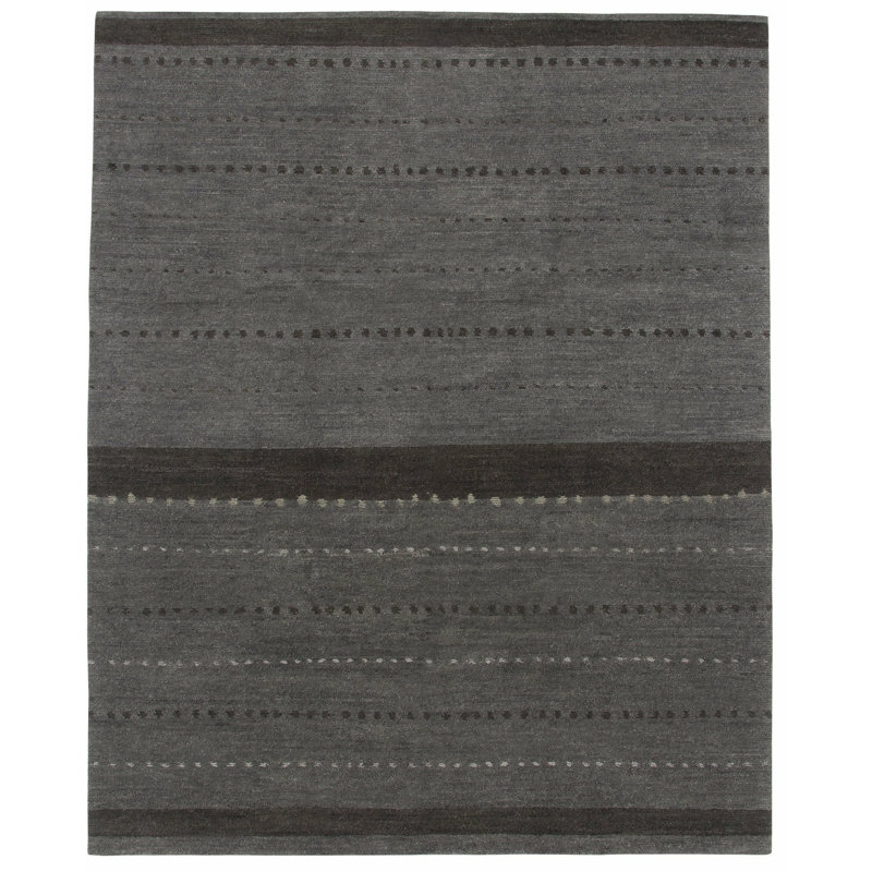 Coconino Wool Striped Area Rug in Blue/Gray, Rectangle 3' x 5'