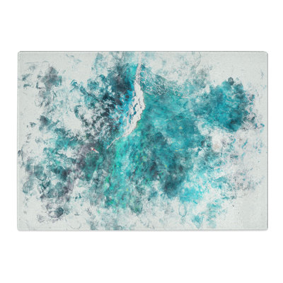 Tempered Glass Surfing Waves Chopping Board