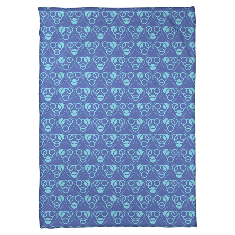 Couverture polaire à cercles classiques, l 60 po x L 80 po, Bleu / bleu sarcelle