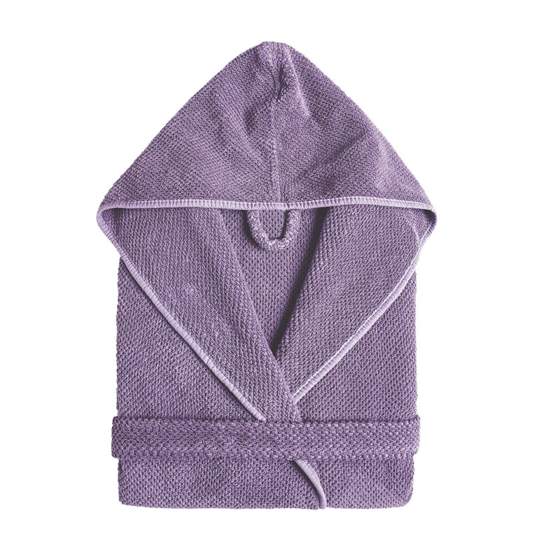 Bee 100% Cotton Waffle Bathrobe, Lavander, M