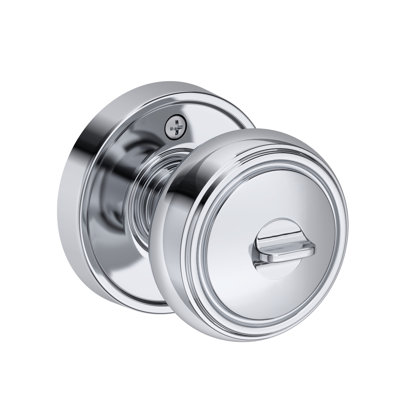 Bremerton Keyed Entry Knob with Recessed Round Rose in Polished Chrome