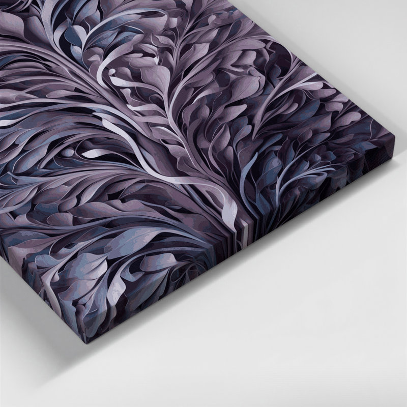 «Abstract Florals 84», art mural sur toile mauve, H 20 po x l 16 po