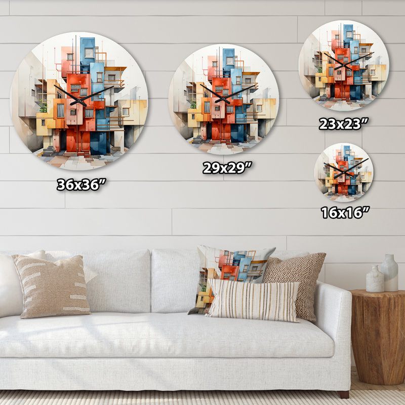City Cubic Street Art - Horloge murale cubisme, Petit