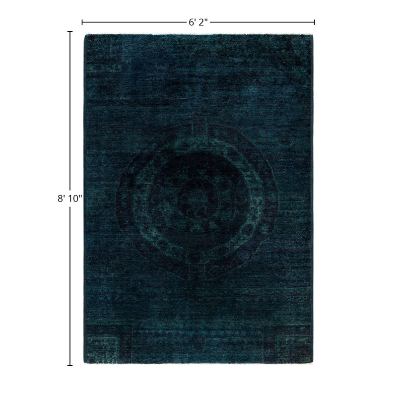 Overdyed One-of-a-Kind 6' 2" X 8' 10" Hand Knotted Area Rug