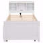Structure de lit plateforme simple, tête de lit avec rangement, USB, lit gigogne, 3 tiroirs-1094715412