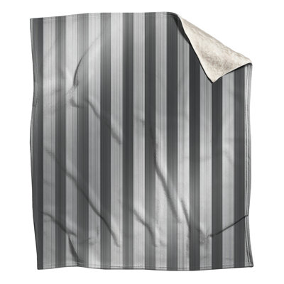 Black White Stripes Fleece Throw Blanket - Pattern Throws for Sofas or Beds