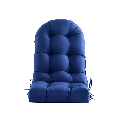High-Back Seat Cushion - Waterproof Outdoor Adirondack Chair Cushion For Patio Furniture With Tie, Vibrant Color, Premium Elastic Padding, Multi-Scenario Use,Indigo