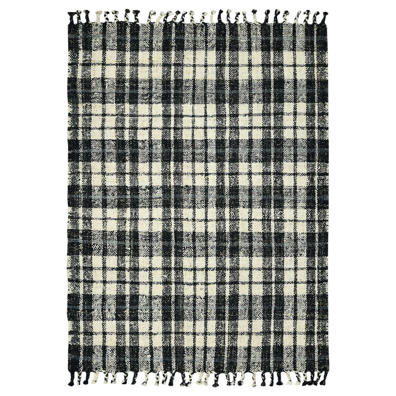Oshagan Plaid Indoor Rug, Rectangle 3'6" x 5'6"