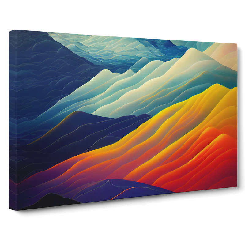 Colourful Mountain Scene - Wrapped Canvas, 35cm H x 50cm W x 3cm D