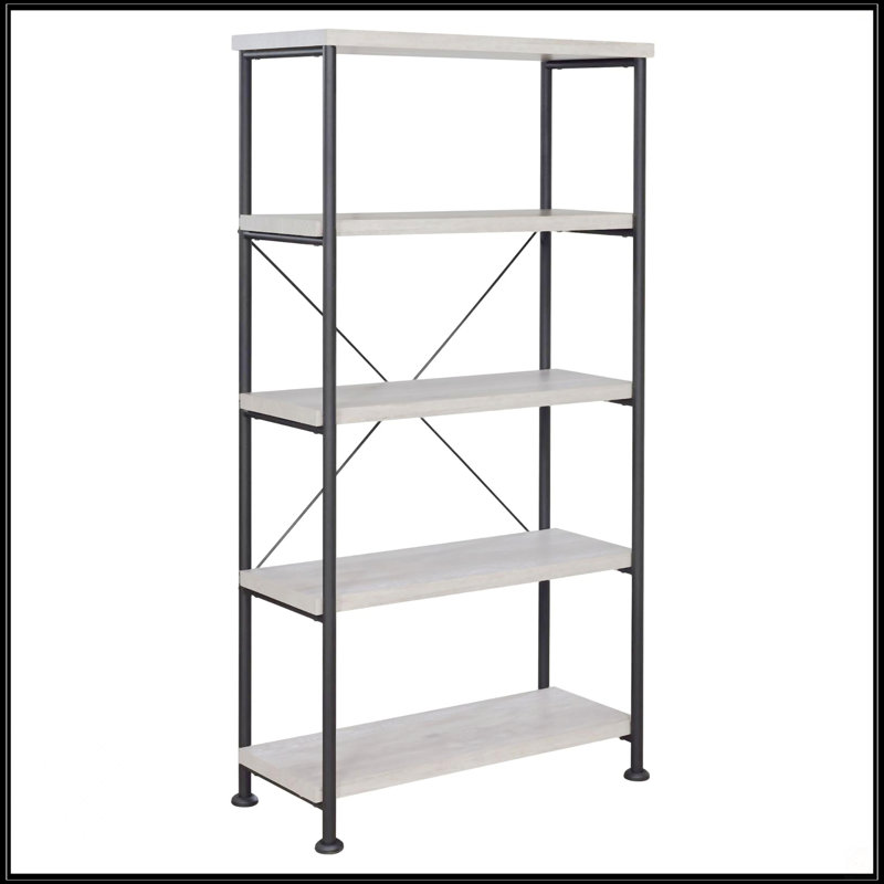 4-Shelf Bookcase, Gray/Black