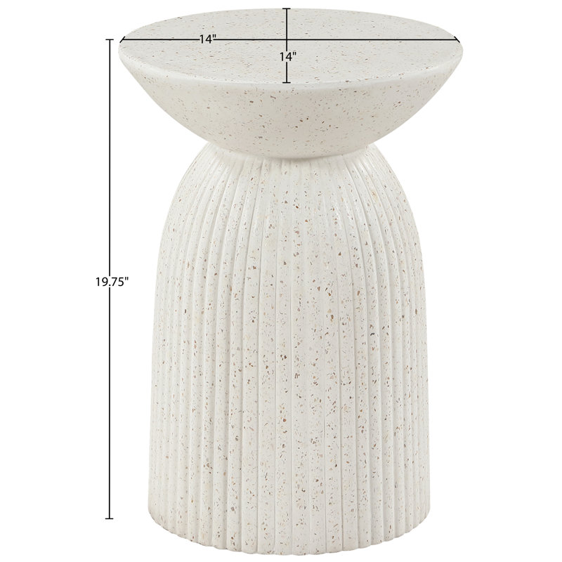 Table de bout en béton Opani, Terrazzo ivoire