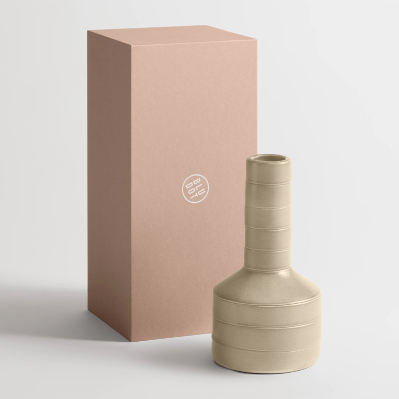 Wonk Ceramic Table Vase, Putty
