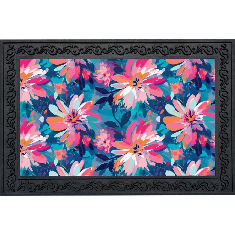 Paillasson floral abstrait