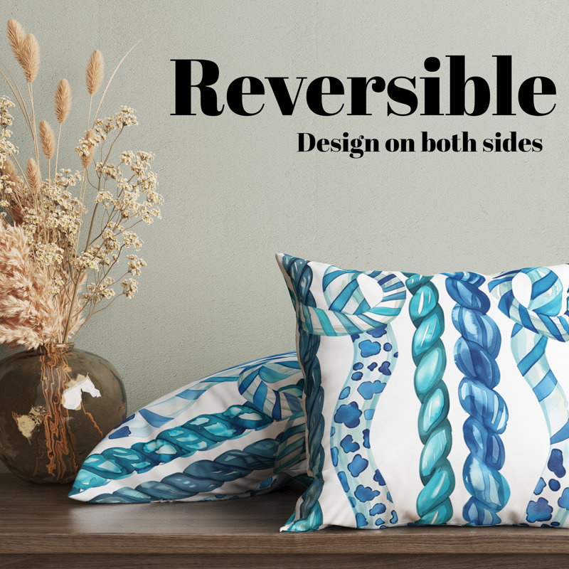 Housse de coussin Nautial Rope Seafoam Soiree, H 20 po x l 20 po