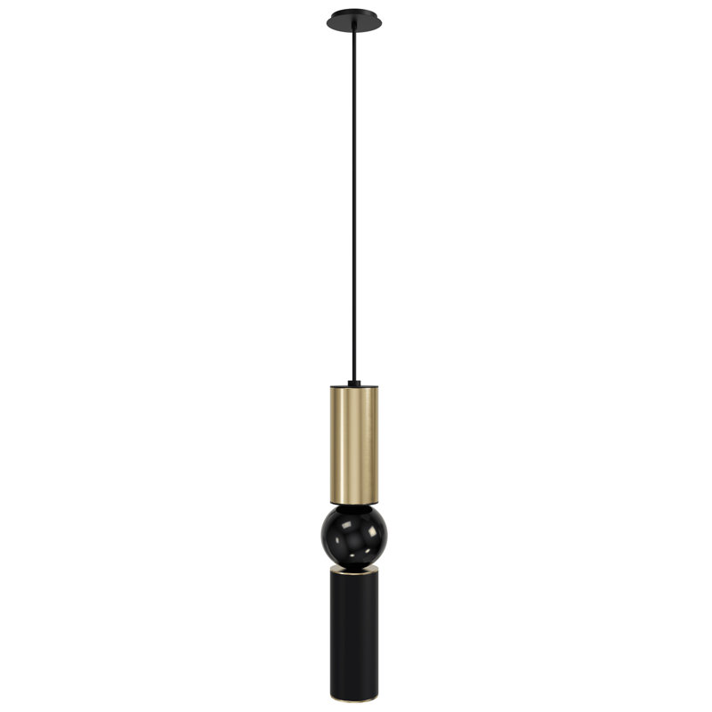 Dossantos 1 - Light Gold Unique/Statement Pendant, Brushed Brass/Black