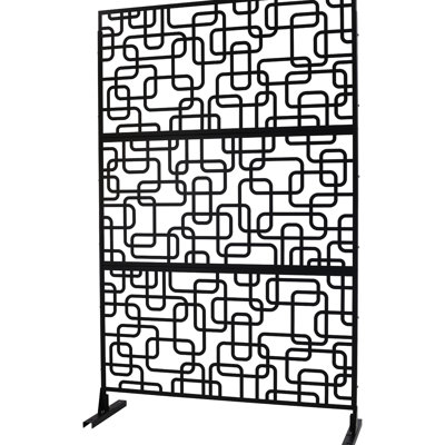 Écran d'intimité en métal H 76 po en métal - autoportant pour terrasse, balcon, noir, rouille - extérieur et intérieur, patio décoratif, jardin