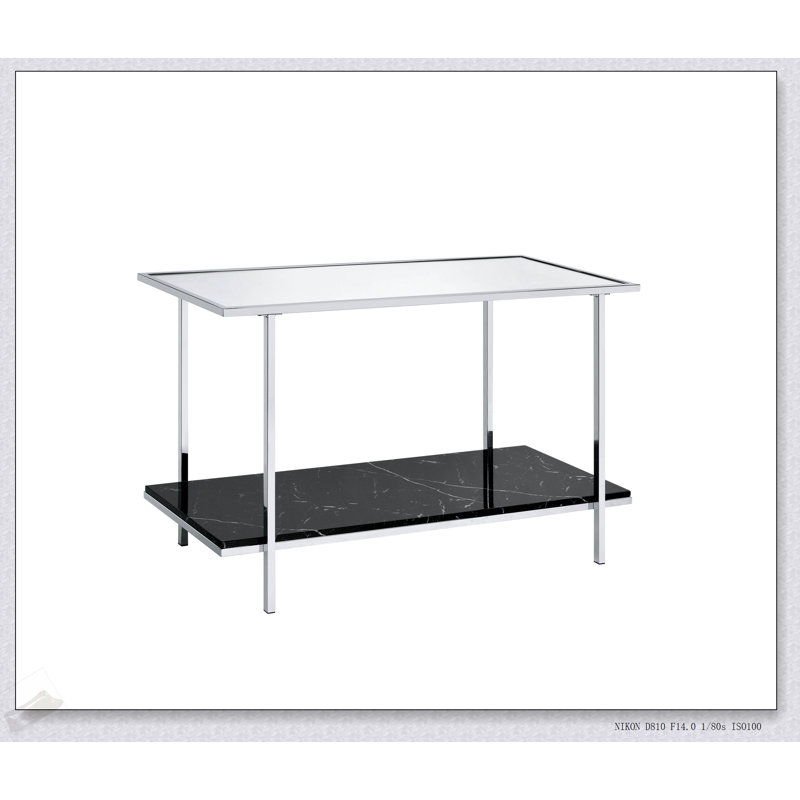 La console Angwin à miroir en faux marbre et chrome, parfaite pour l'élégance moderne et le design fonctionnel dans n'importe quelle pièce