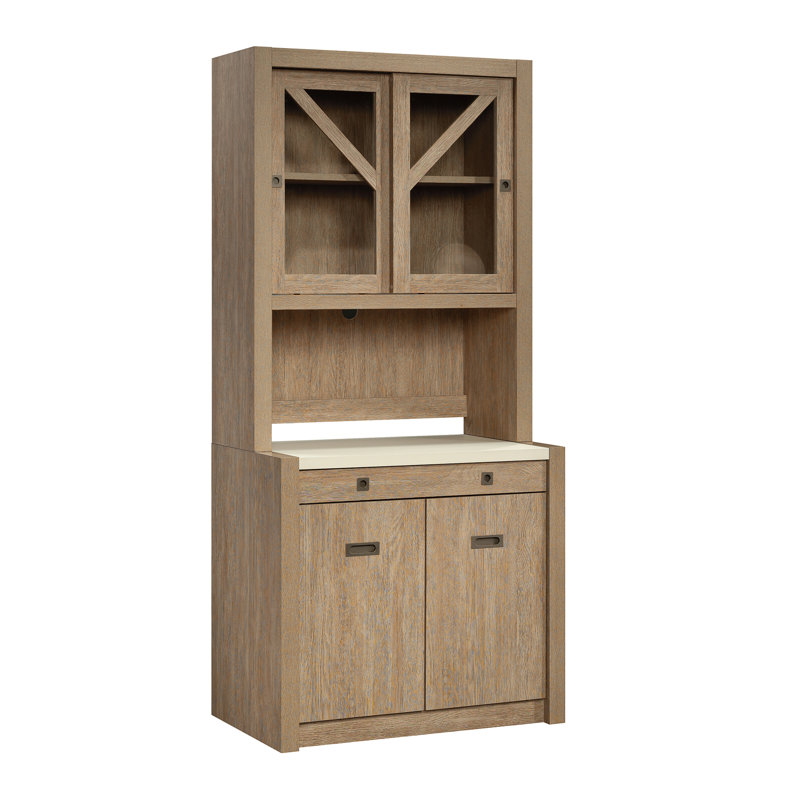 Eraclio Library Bookcase, Brushed Oak Finish