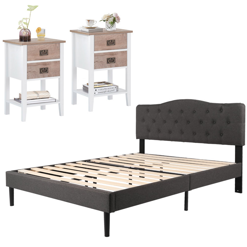 Ensemble de chambre à coucher Miramontes, Blanc/chêne, Complète