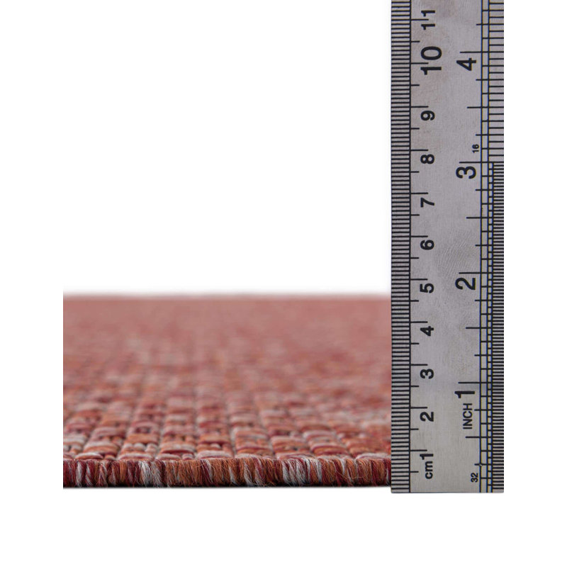 Avaughn Indoor/Outdoor Area Rug, Square 13', Rust Red