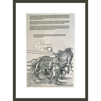 Chariot de triomphe de l'empereur Maximilien Ier d'Allemande (1459-1519): détail des équipes de chevaux guidées par deux vertus: Providence et Modération par Albrecht Dürer