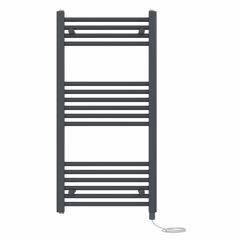 Straight Towel Rail Heated Towel Rails, Anthracite, 100cm H x 50cm W x 3cm D