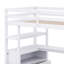 Lit mezzanine avec bureau, tablettes, deux tiroirs intégrés et escalier de rangement-391018238-376553660