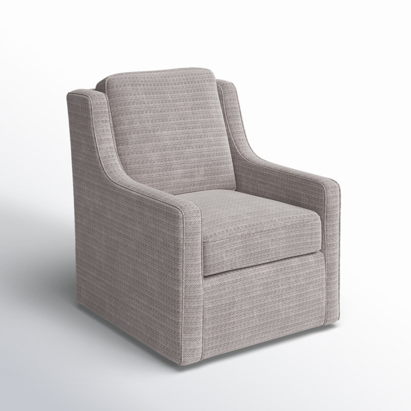 Moshier 28.5" W Upholstered Swivel Armchair, Grey Chevron
