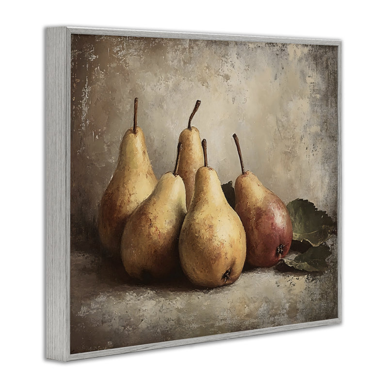 Giclée encadrée de poire neutre, design par Franklyn Gregory, 11 x 14, Giclée de ferme grise encadrée