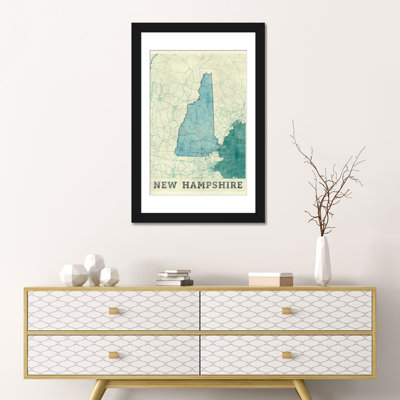 «New Hampshire Map», impression sur toile