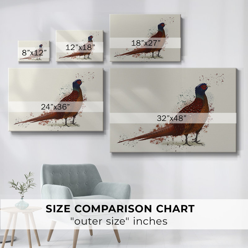Pheasant Splash 4-Gallery Wrapped Canvas, 40" H x 60" W