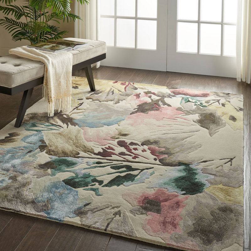 Barstow Floral Hand Woven Area Rug, Rectangle 259 x 351cm
