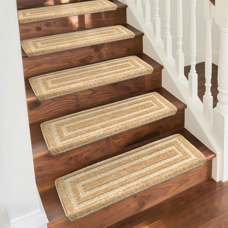 Tapis d'escalier bullnosé antidérapant (ensemble de 16), Kaki, 16